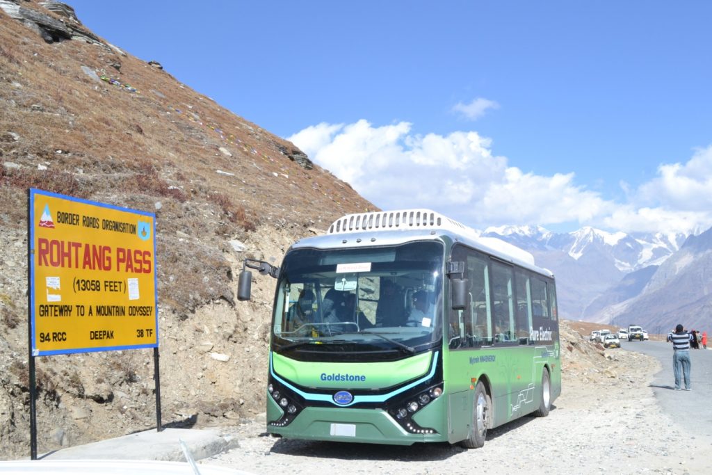 Manali Rohtang Pass Electric Bus.